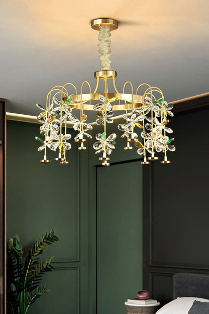 Floral-Inspired Flower Crystal Chandelier - everlamps