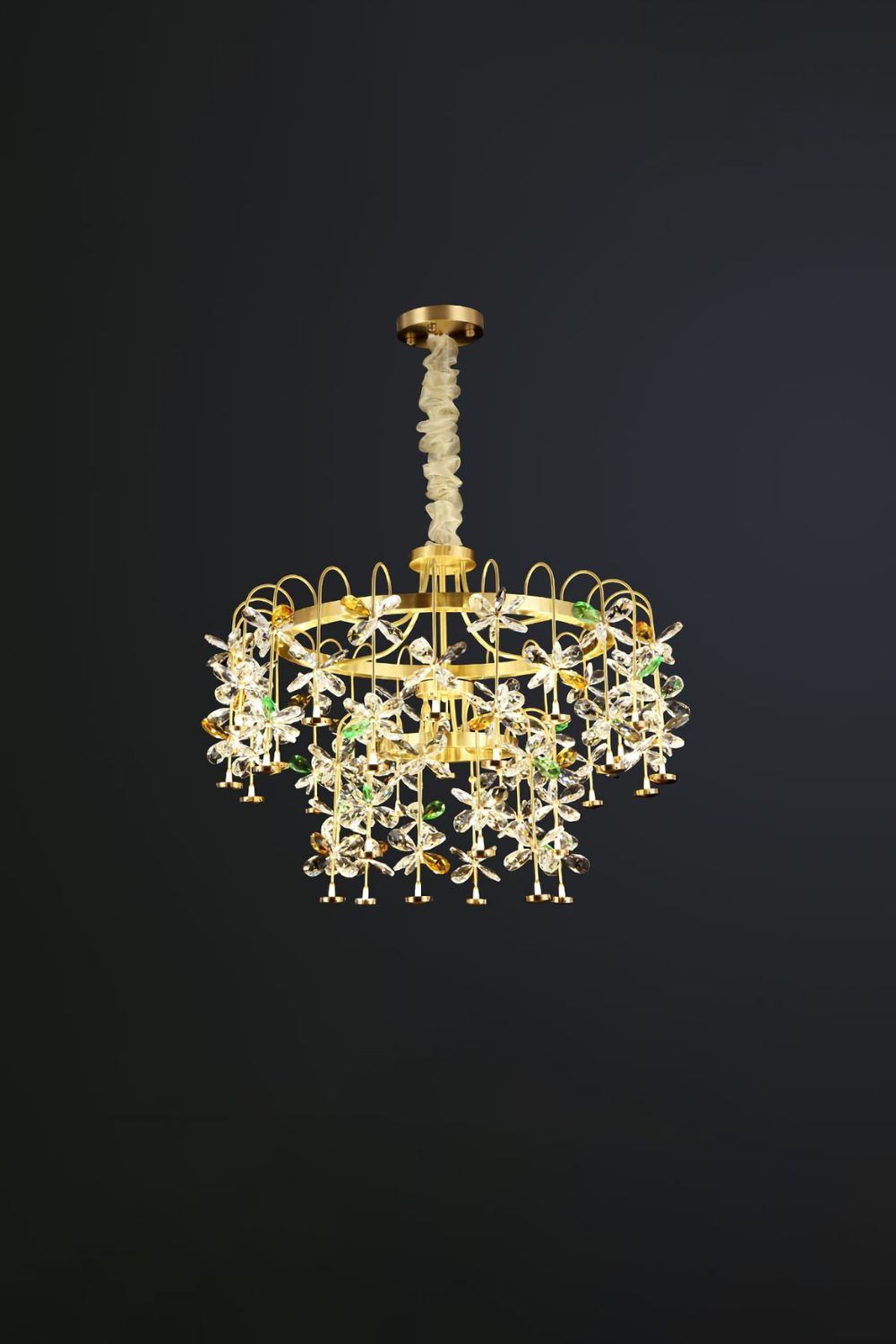 Floral-Inspired Flower Crystal Chandelier - everlamps