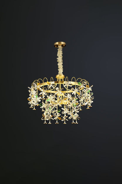 Floral-Inspired Flower Crystal Chandelier - everlamps