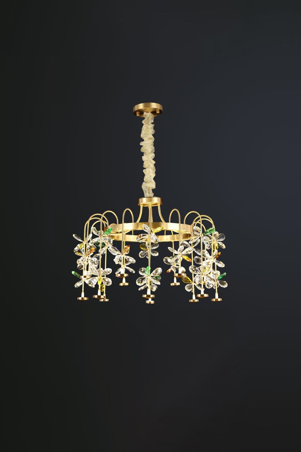 Floral-Inspired Flower Crystal Chandelier - everlamps