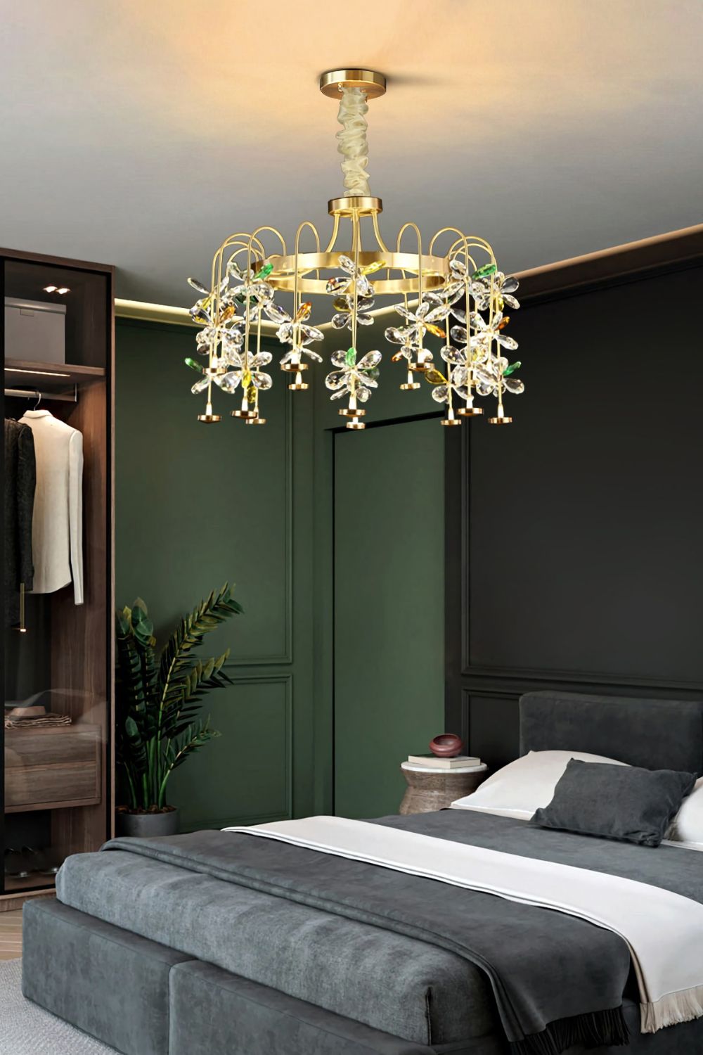 Floral-Inspired Flower Crystal Chandelier - everlamps