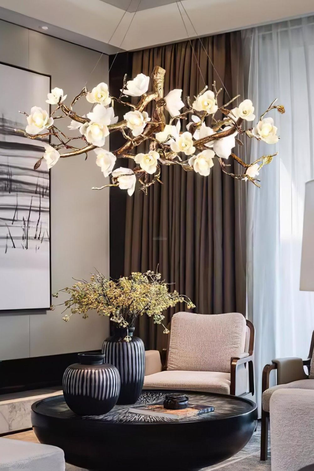 Floral Branch Chandelier - view 3 | everlamps