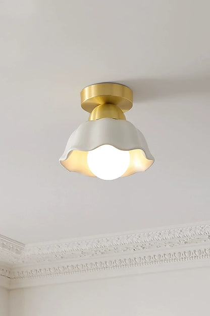 Flower Ceramic Brass Ceiling Light - view 2 | everlamps