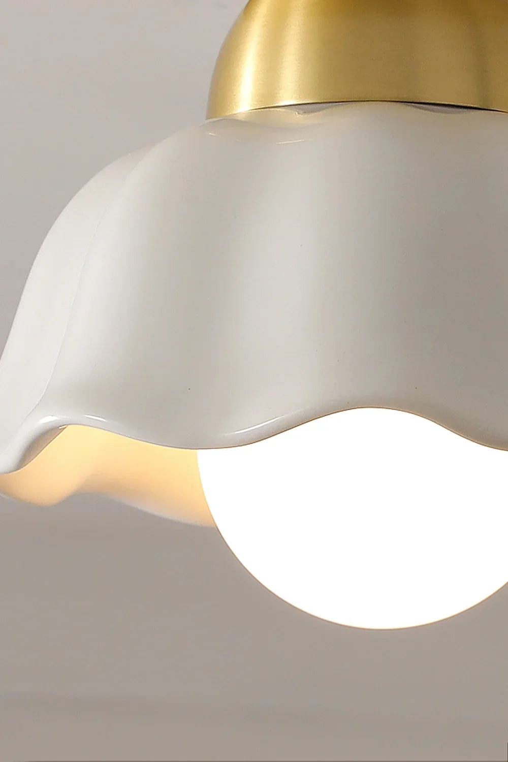 Flower Ceramic Brass Ceiling Light - view 9 | everlamps