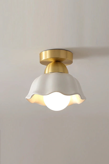 Flower Ceramic Brass Ceiling Light - view 7 | everlamps