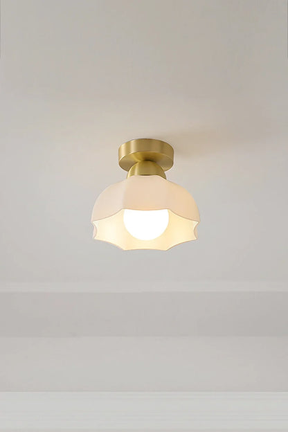 Flower Ceramic Brass Ceiling Light - view 5 | everlamps