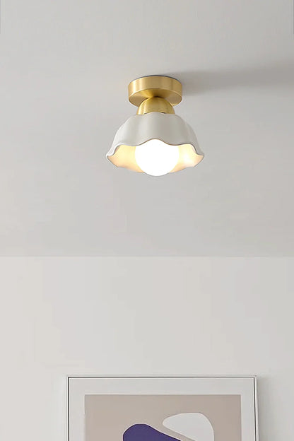 Flower Ceramic Brass Ceiling Light - view 3 | everlamps