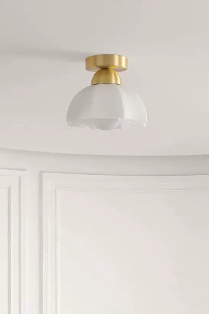 Flower Ceramic Brass Ceiling Light - view 6 | everlamps