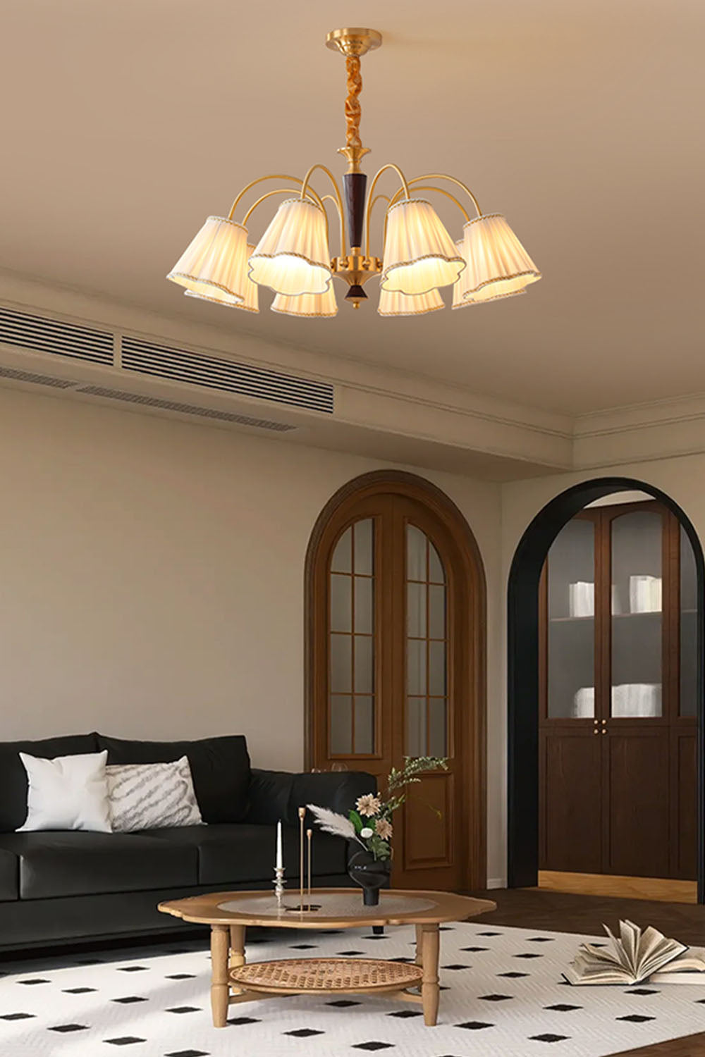 Flower Fabric Chandelier - view 4 | everlamps