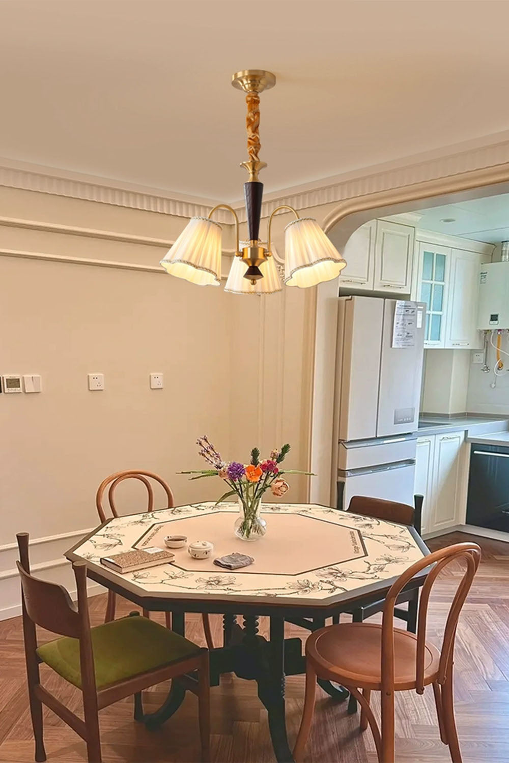 Flower Fabric Chandelier - view 2 | everlamps
