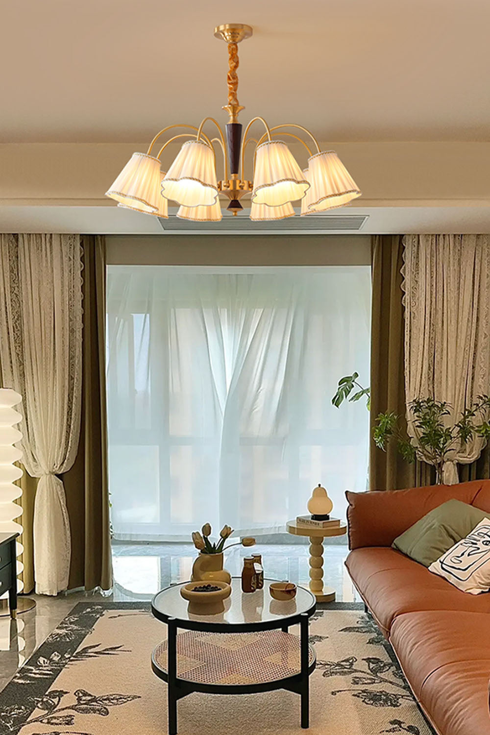 Flower Fabric Chandelier - view 10 | everlamps