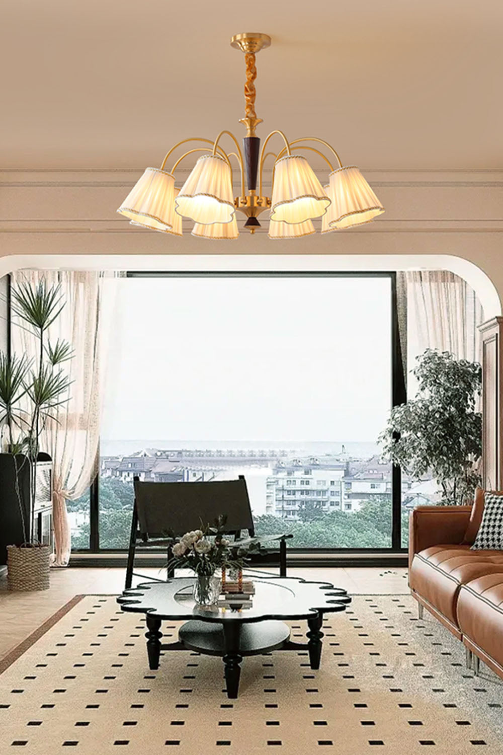 Flower Fabric Chandelier - view 12 | everlamps