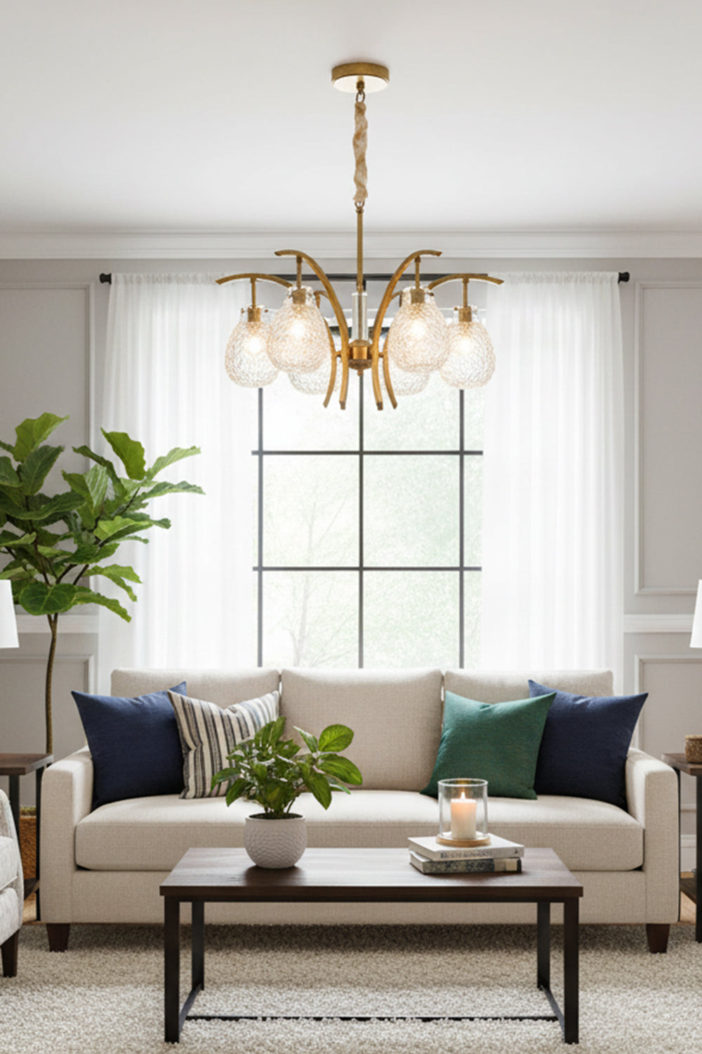 Flower bag chandelier - view 3 | everlamps