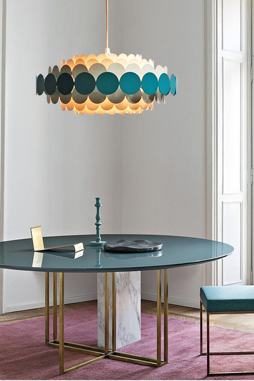 French Colorful Round Chandelier - view 3 | everlamps