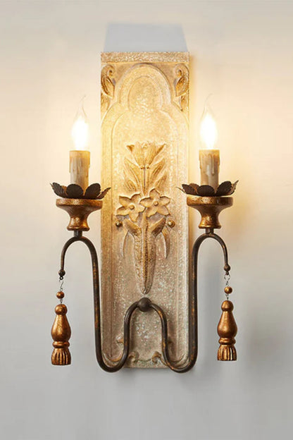 French Country Wooden Wall Lamp - view 6 | everlamps