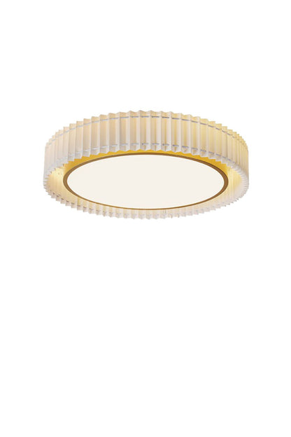 Round French Pastoral Pleated Fabric Ceiling Lamp | everlamps