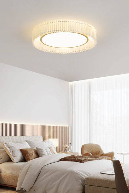 Round French Pastoral Pleated Fabric Ceiling Lamp - view 10 | everlamps