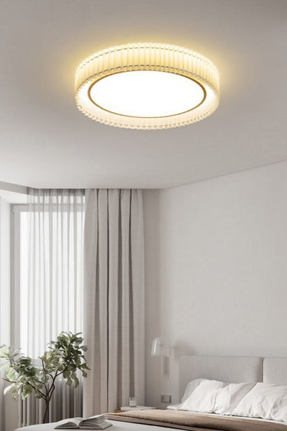 Round French Pastoral Pleated Fabric Ceiling Lamp - view 12 | everlamps