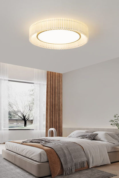 Round French Pastoral Pleated Fabric Ceiling Lamp - view 13 | everlamps