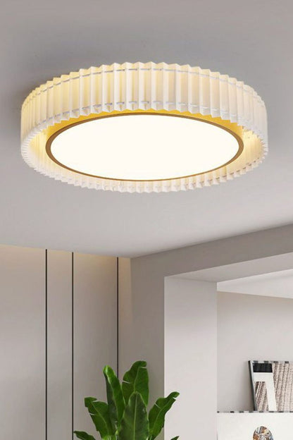 Round French Pastoral Pleated Fabric Ceiling Lamp - view 15 | everlamps