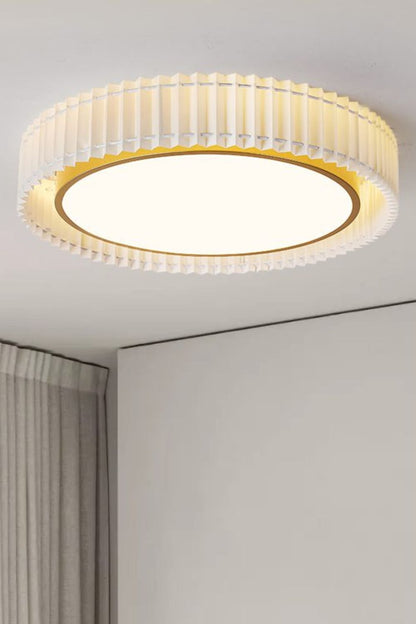 Round French Pastoral Pleated Fabric Ceiling Lamp - view 16 | everlamps
