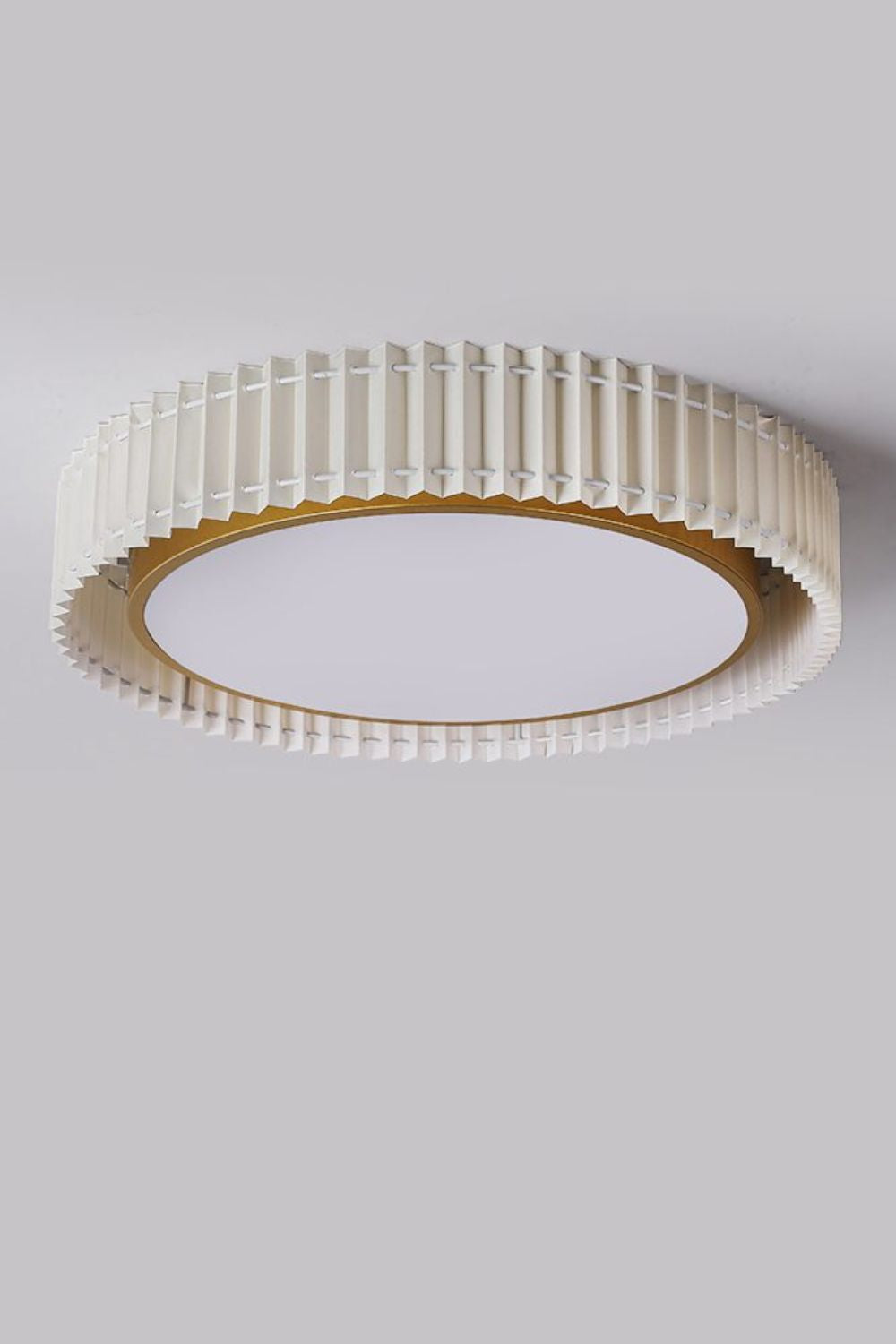 Round French Pastoral Pleated Fabric Ceiling Lamp - view 20 | everlamps