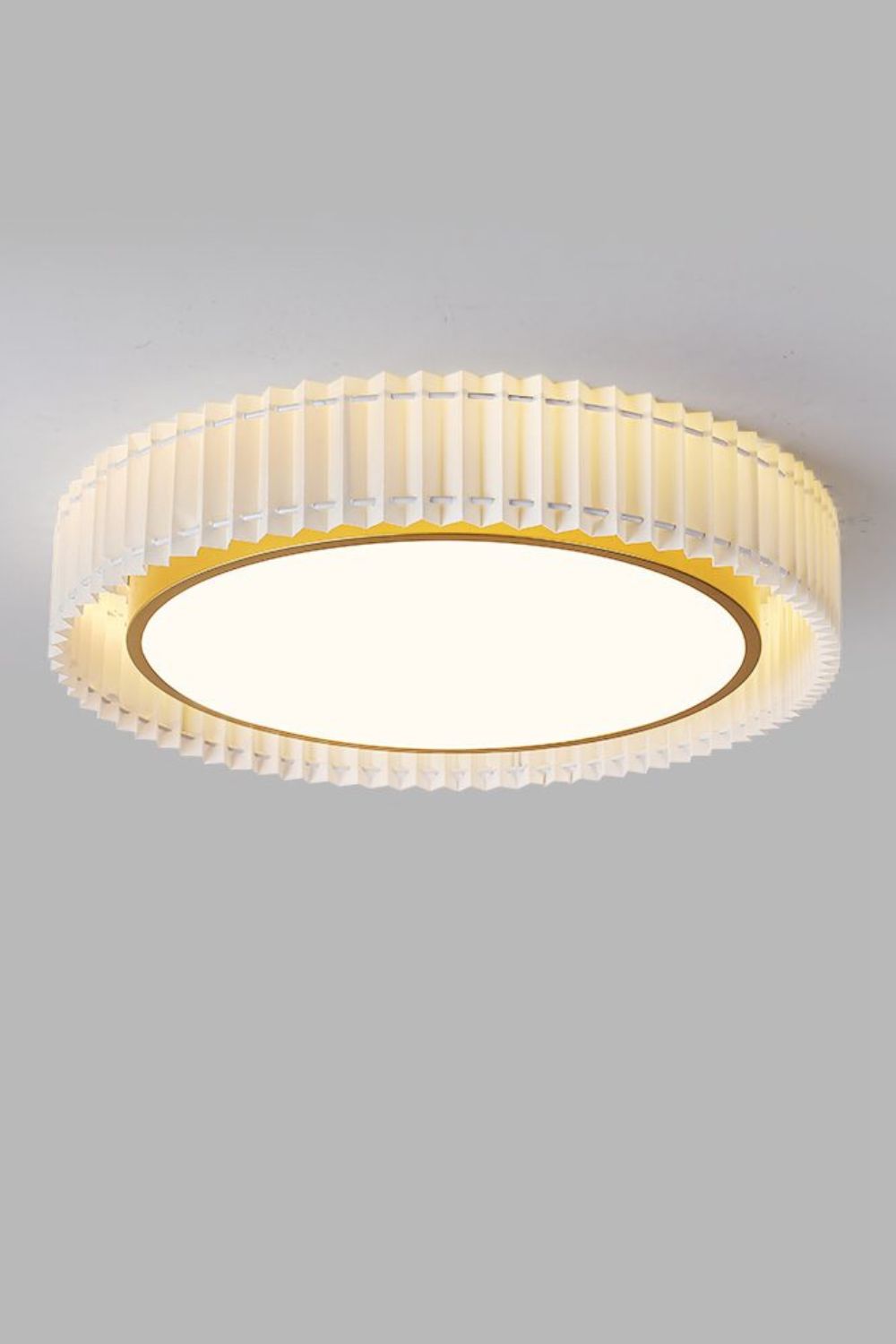 Round French Pastoral Pleated Fabric Ceiling Lamp - view 19 | everlamps