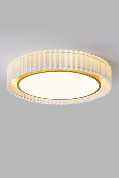 Round French Pastoral Pleated Fabric Ceiling Lamp - view 19 | everlamps