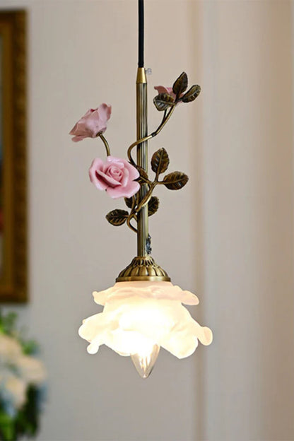 French Retro Glass Rose Chandelier - view 3 | everlamps
