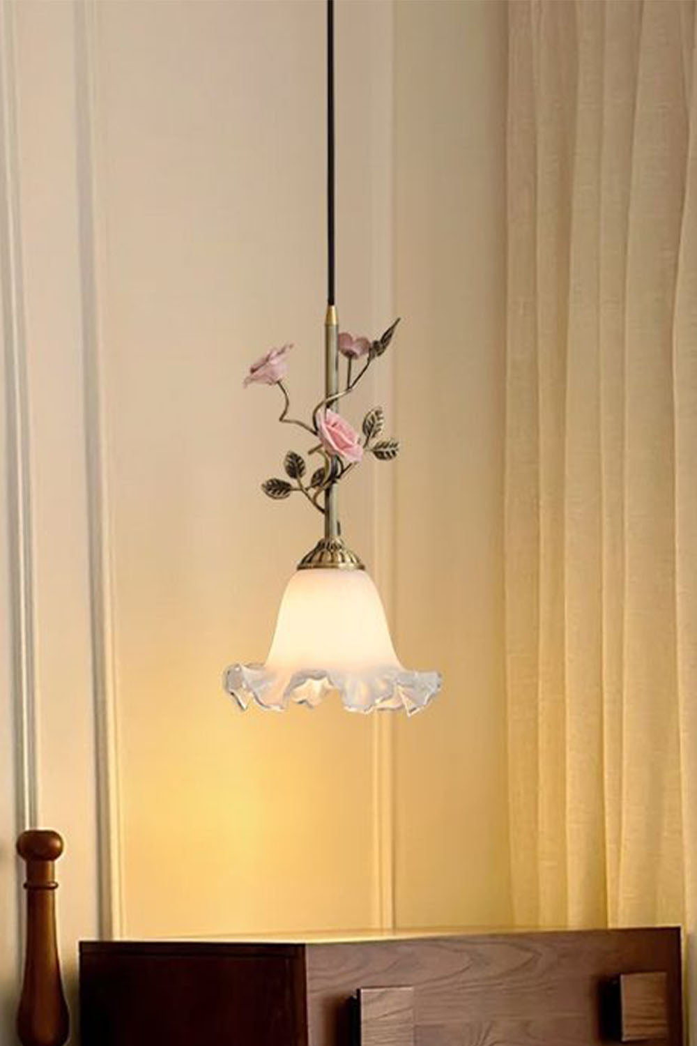 French Retro Glass Rose Chandelier - view 10 | everlamps