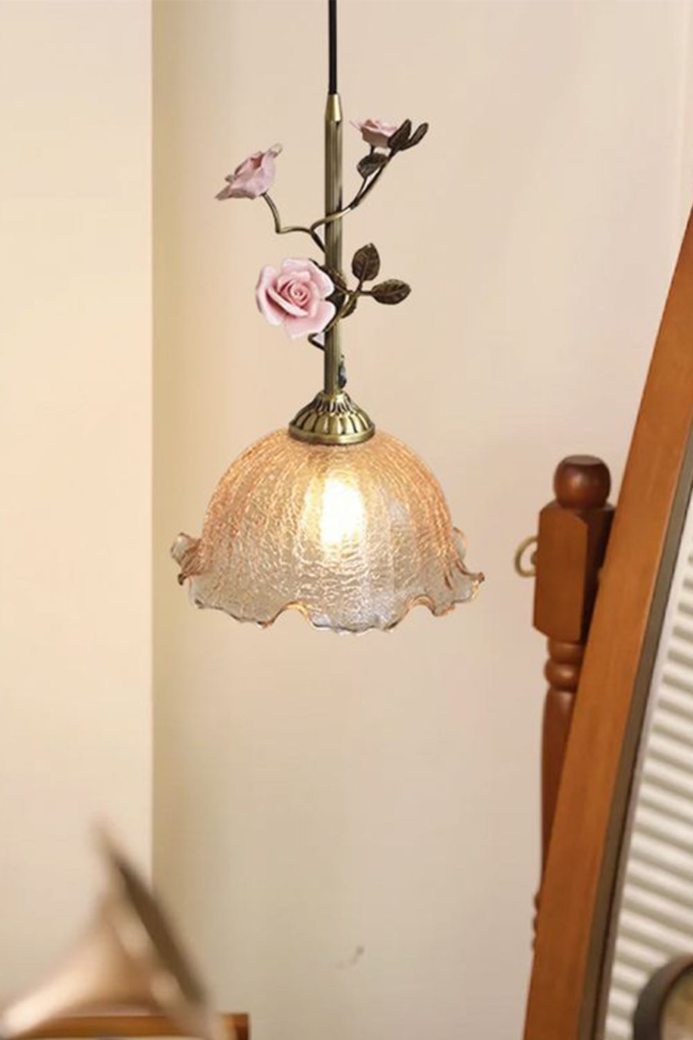 French Retro Glass Rose Chandelier - view 11 | everlamps