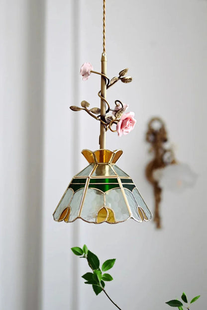 French Retro Glass Rose Chandelier - view 13 | everlamps