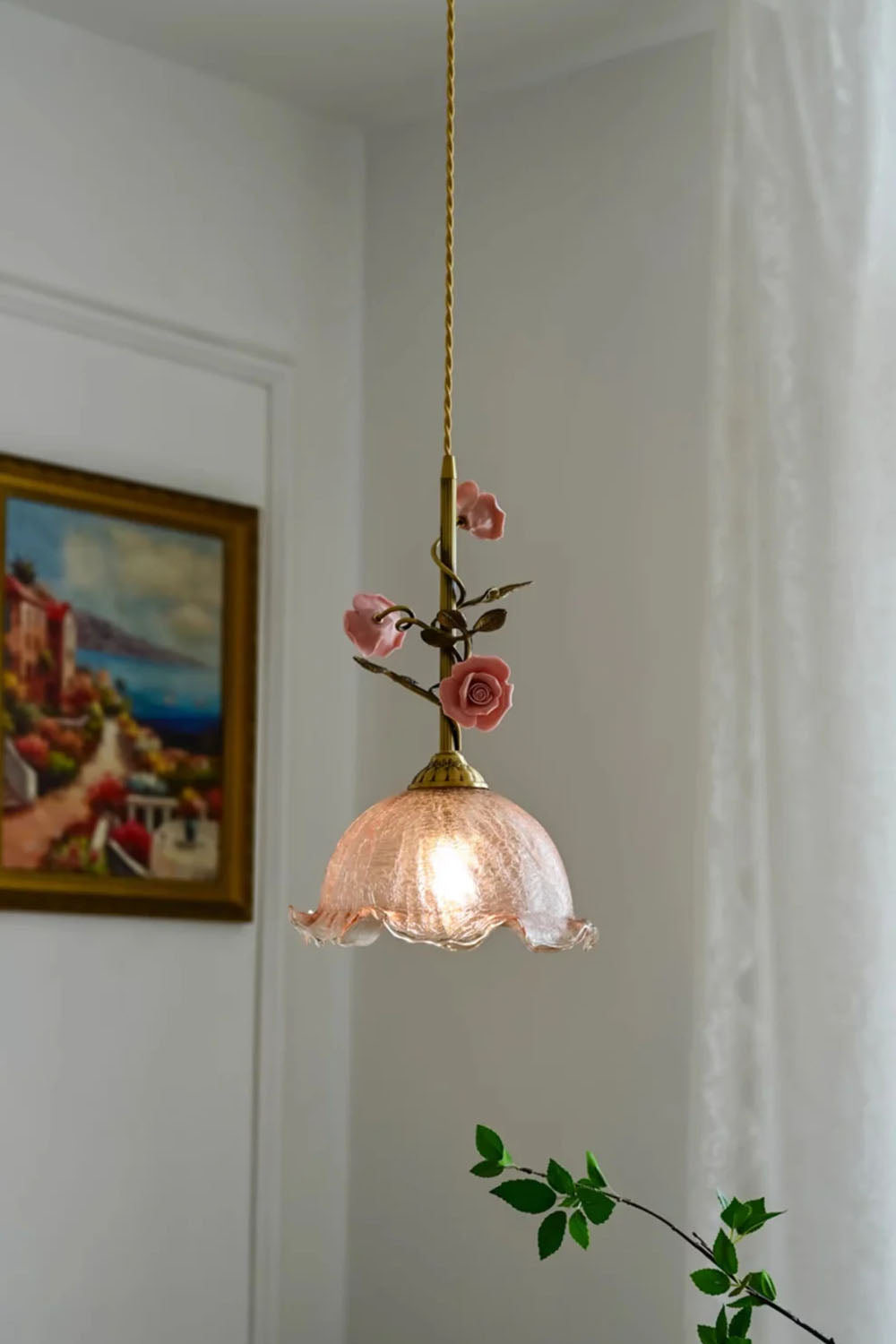 French Retro Glass Rose Chandelier - view 8 | everlamps