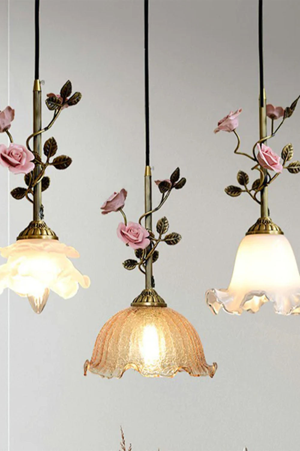 French Retro Glass Rose Chandelier - view 7 | everlamps