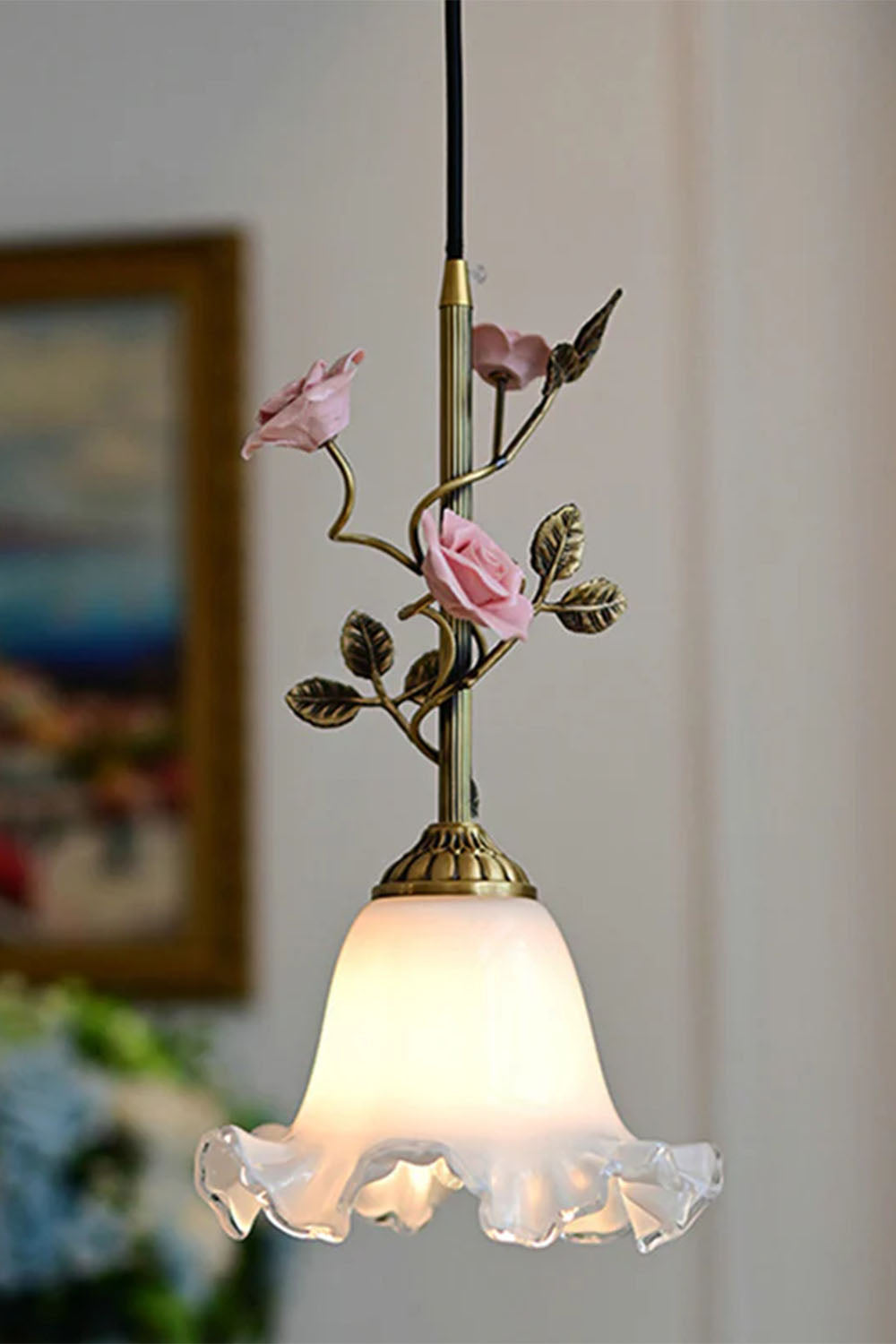 French Retro Glass Rose Chandelier - view 12 | everlamps