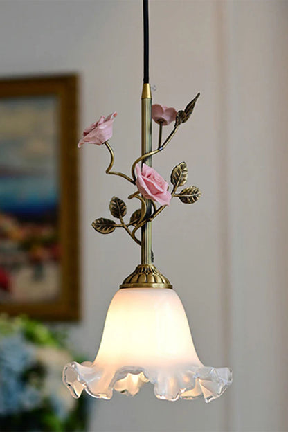 French Retro Glass Rose Chandelier - view 12 | everlamps