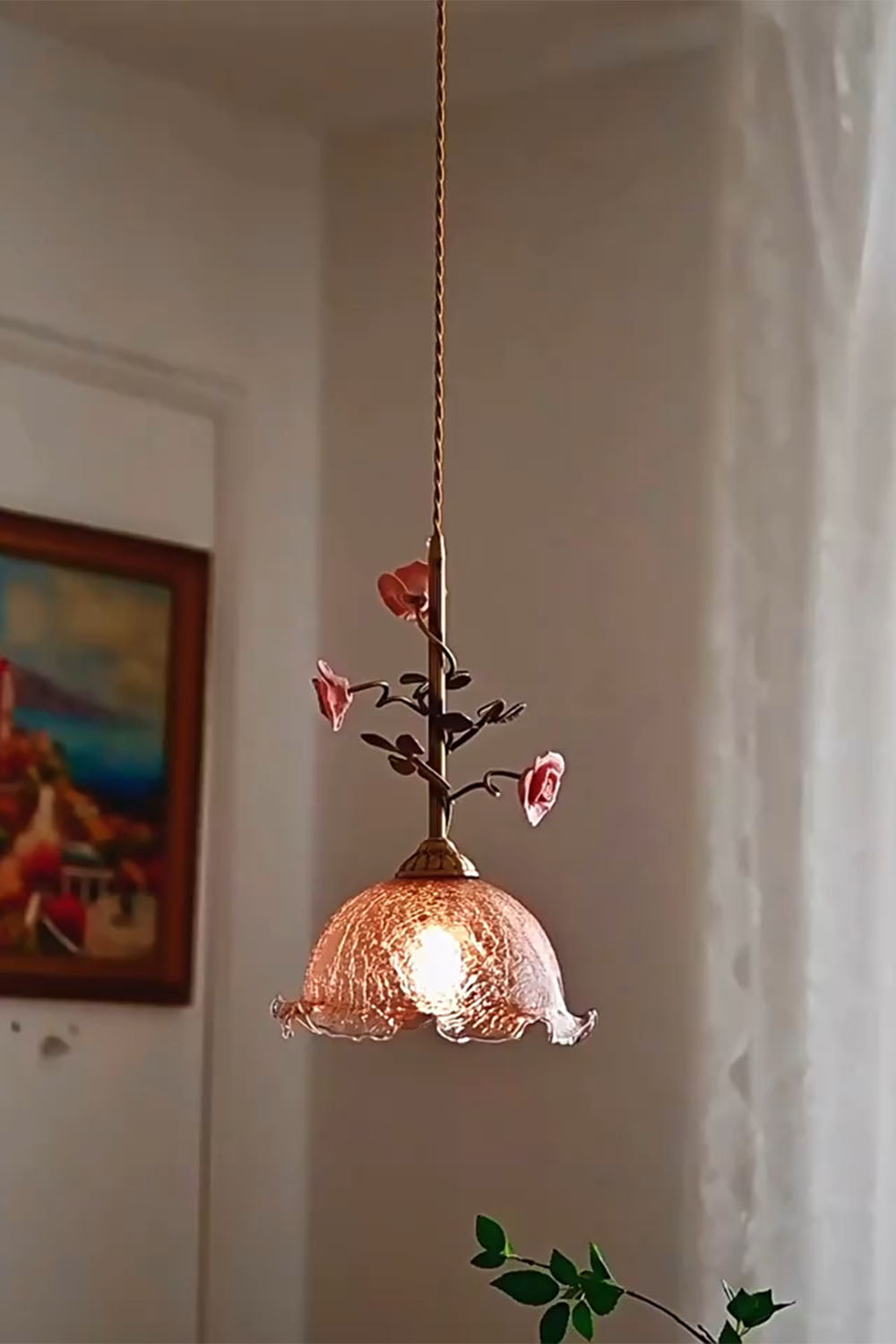French Retro Glass Rose Chandelier - view 2 | everlamps