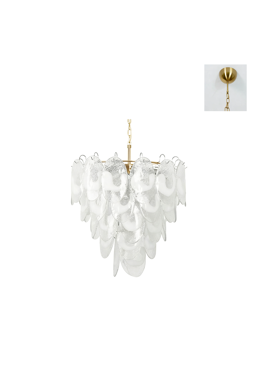Frostelle Art Chandelier with brass hardware finish | Metal, Glass | Alternative product shot on white background | vexa lamps