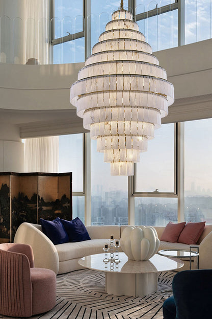 Giant Tiered Alabaster Foyer Chandelier - view 2 | everlamps