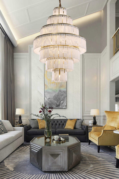 Giant Tiered Alabaster Foyer Chandelier - view 3 | everlamps