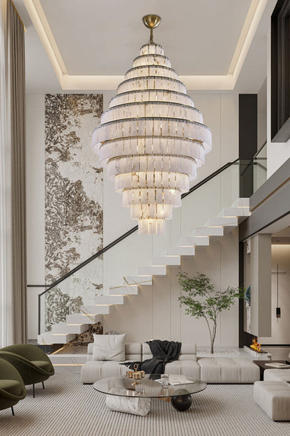 Giant Tiered Alabaster Foyer Chandelier - view 5 | everlamps