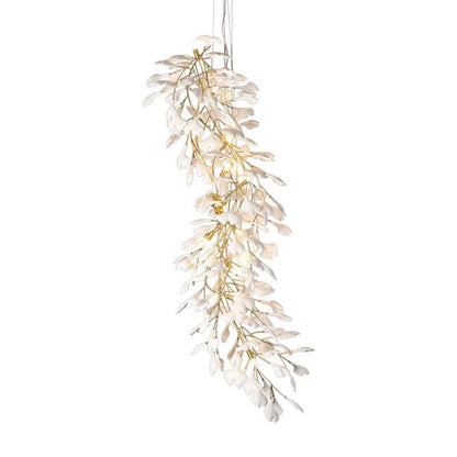 Ceramic Ginkgo Staircase Long Branch Chandelier - jchandelier