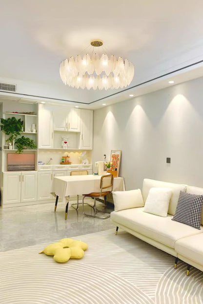 Glass Feather Chandelier - everlamps