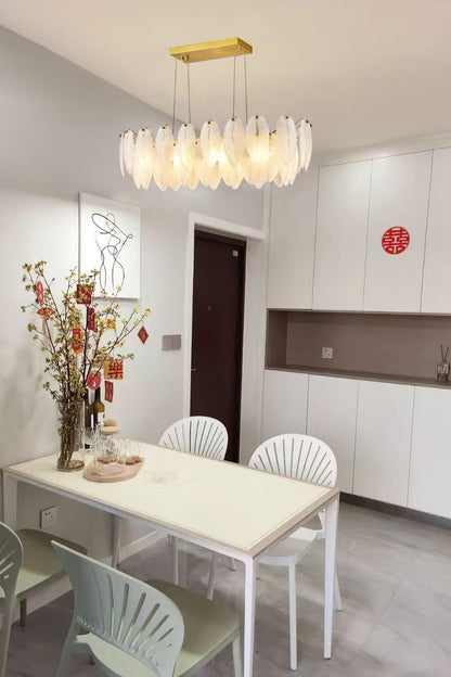 Glass Feather Chandelier - everlamps