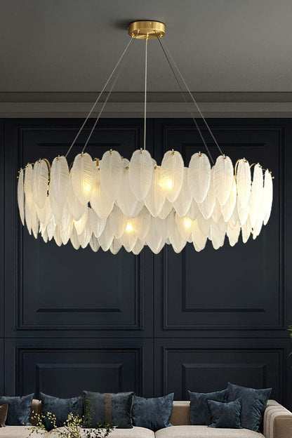 Glass Feather Chandelier - everlamps