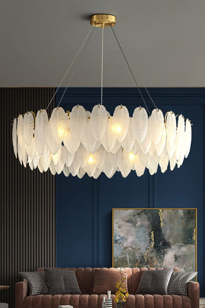 Glass Feather Chandelier - everlamps