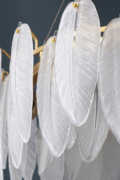 Glass Feather Chandelier - everlamps