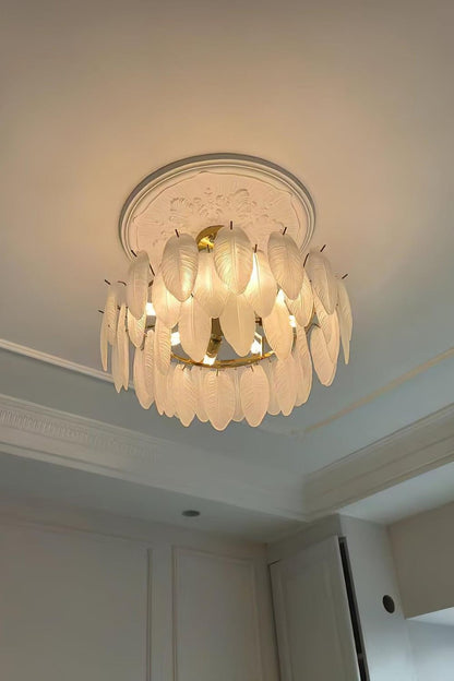 Glass Feather Chandelier - everlamps