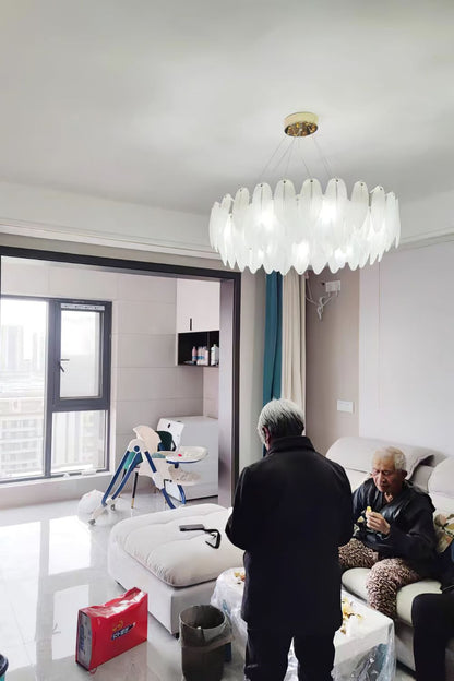 Glass Feather Chandelier - everlamps