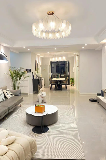 Glass Feather Chandelier - everlamps